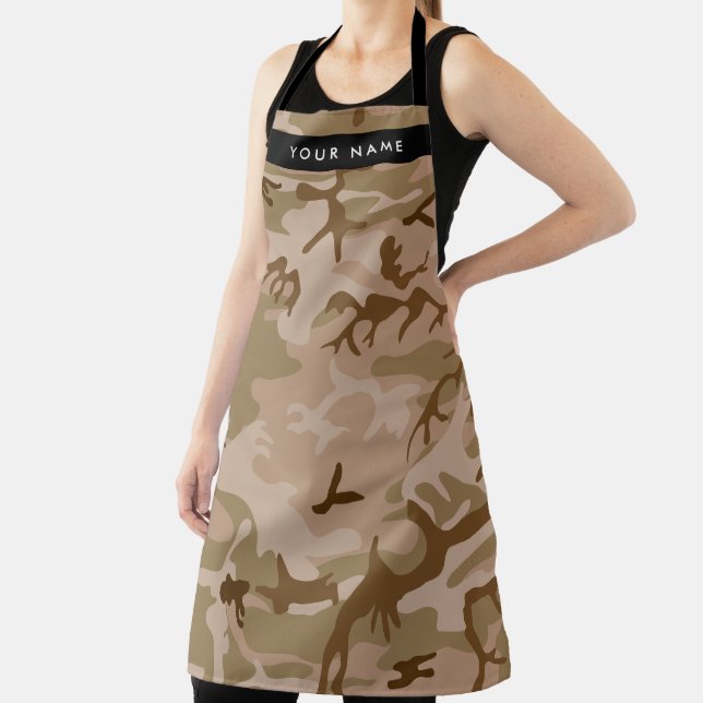 Desert Camouflage Pattern, Your name, Personalise Apron (Insitu)