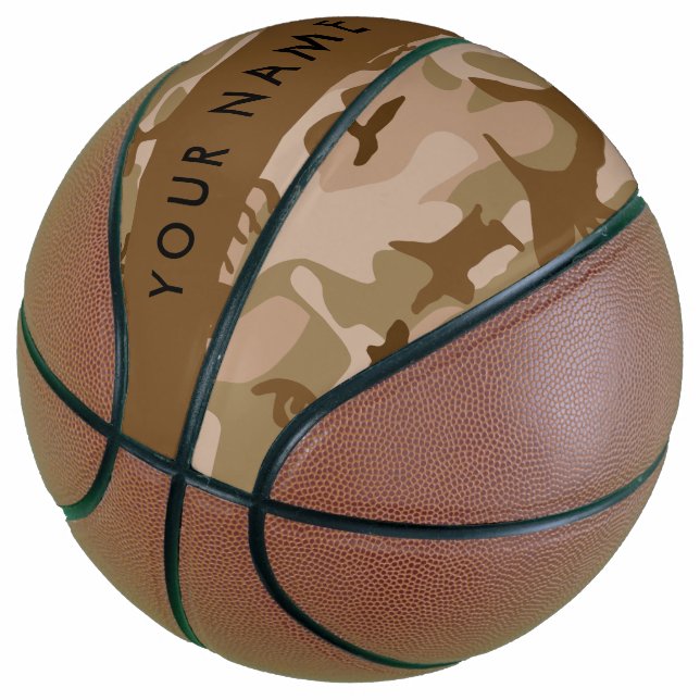 Desert Camouflage Pattern, Your name, Personalise Basketball (Angled)