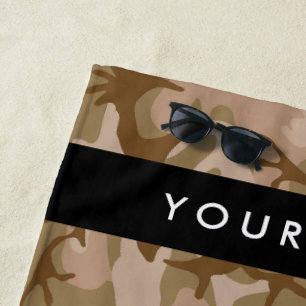Desert Camouflage Pattern, Your name, Personalise Beach Towel