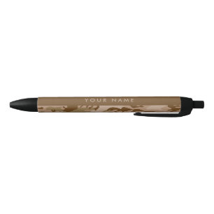 Desert Camouflage Pattern, Your name, Personalise Black Ink Pen