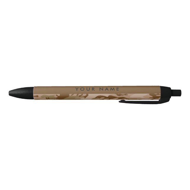 Desert Camouflage Pattern, Your name, Personalise Black Ink Pen (Bottom)