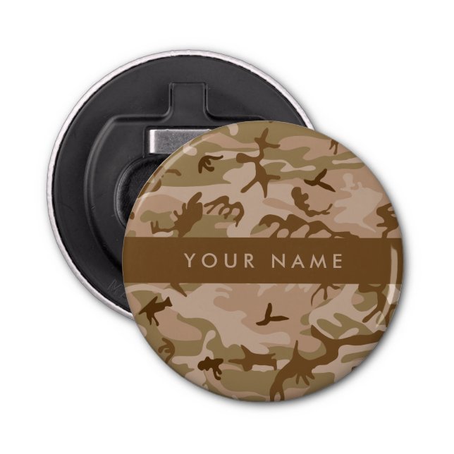 Desert Camouflage Pattern, Your name, Personalise Bottle Opener (Front)