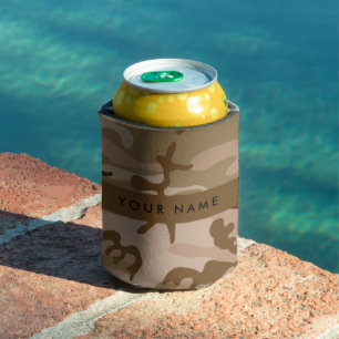 Desert Camouflage Pattern, Your name, Personalise Can Cooler