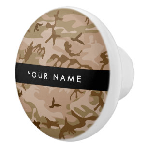 Desert Camouflage Pattern, Your name, Personalise Ceramic Knob