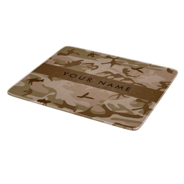 Desert Camouflage Pattern, Your name, Personalise Cutting Board (Corner)