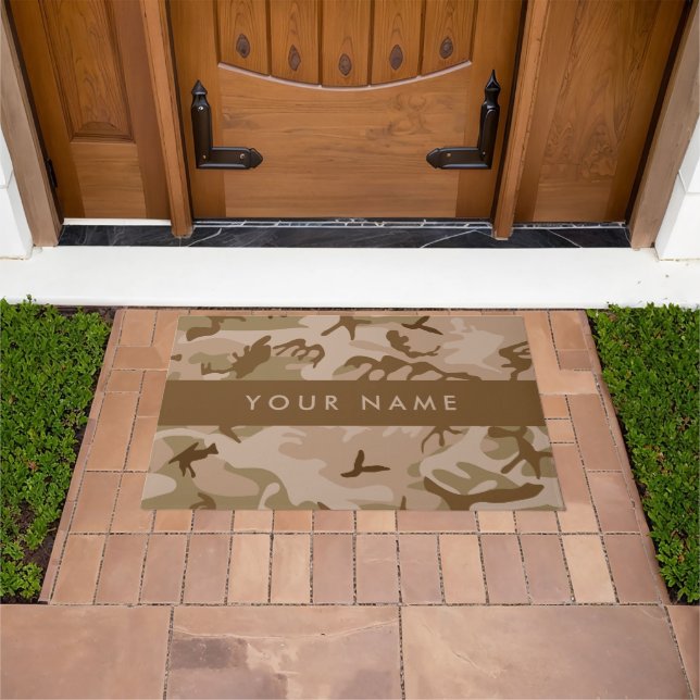 Desert Camouflage Pattern, Your name, Personalise Doormat (Outdoor)