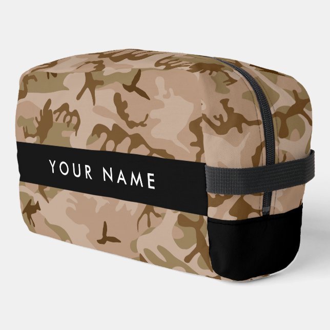 Desert Camouflage Pattern, Your name, Personalise Dopp Kit (Left Corner)