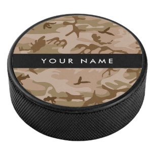 Desert Camouflage Pattern, Your name, Personalise Hockey Puck