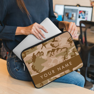 Desert Camouflage Pattern, Your name, Personalise Laptop Sleeve