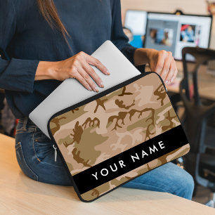 Desert Camouflage Pattern, Your name, Personalise Laptop Sleeve