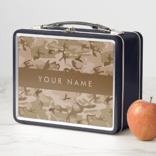 Desert Camouflage Pattern, Your name, Personalise Metal Lunch Box