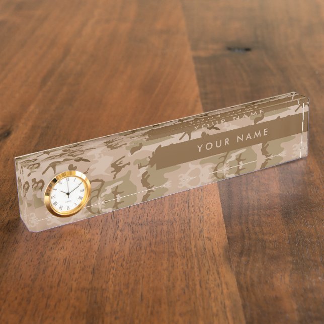Desert Camouflage Pattern, Your name, Personalise Nameplate (Side)