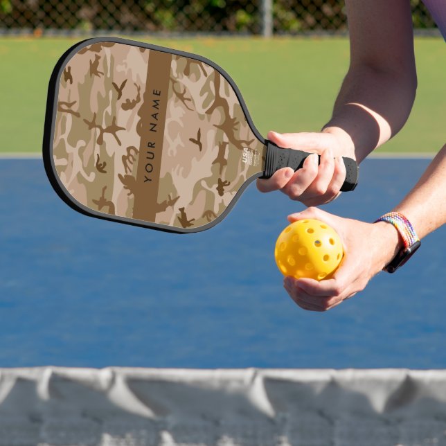 Desert Camouflage Pattern, Your name, Personalise Pickleball Paddle (Insitu)