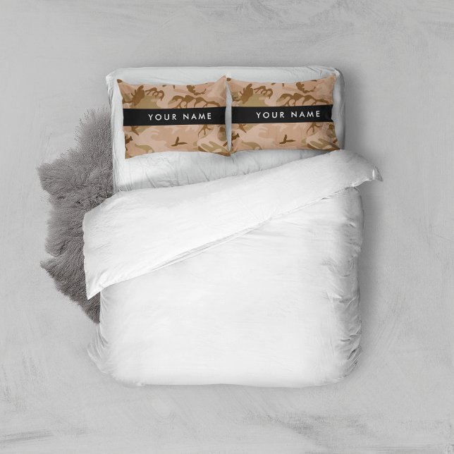 Desert Camouflage Pattern, Your name, Personalise Pillowcase (Creator Uploaded)
