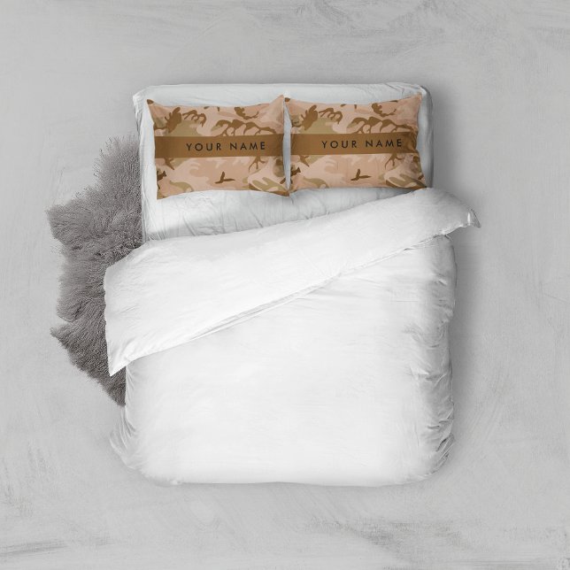 Desert Camouflage Pattern, Your name, Personalise Pillowcase (Creator Uploaded)