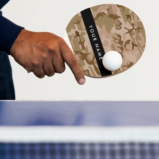 Desert Camouflage Pattern, Your name, Personalise Ping Pong Paddle (Insitu)