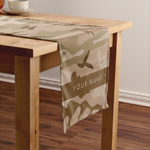 Desert Camouflage Pattern, Your name, Personalise Short Table Runner