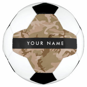Desert Camouflage Pattern, Your name, Personalise Soccer Ball