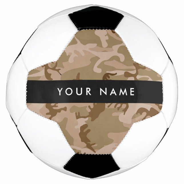 Desert Camouflage Pattern, Your name, Personalise Soccer Ball (Front)