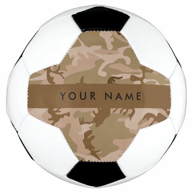 Desert Camouflage Pattern, Your name, Personalise Soccer Ball (Front)