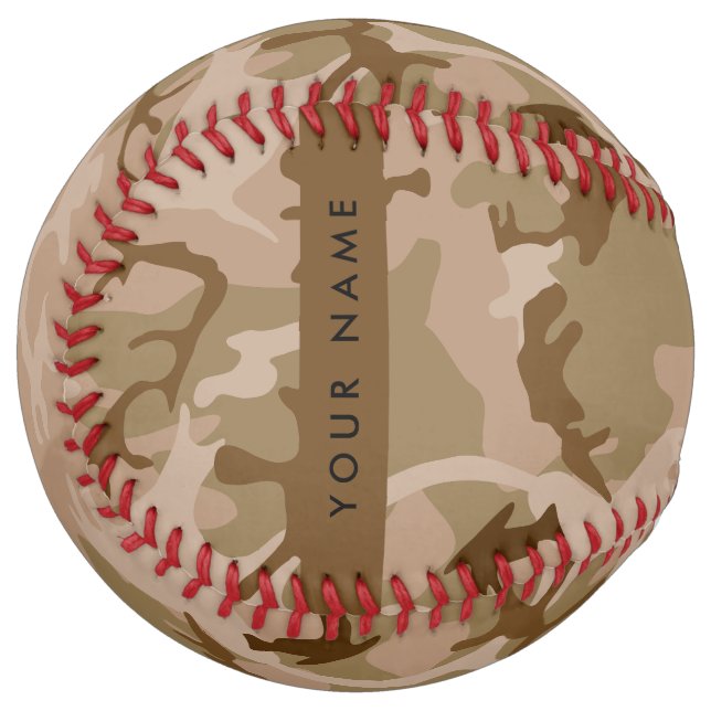 Desert Camouflage Pattern, Your name, Personalise Softball (Front Left)