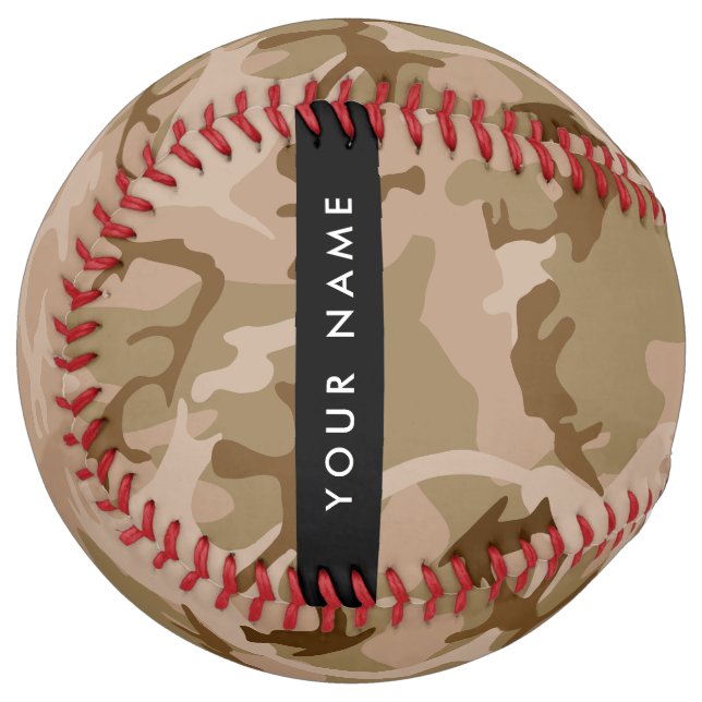 Desert Camouflage Pattern, Your name, Personalise Softball (Front Left)