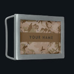 Desert Camouflage Pebbles, Your name, Personalise Belt Buckle<br><div class="desc">Elegant,  stylish and sophisticated desert camouflage pattern in brown and green colour. This pattern is also known as chocolate-chip camouflage and cookie dough camouflage. Modern and trendy gift,  perfect for the military lover in your life. Personalise by adding your name,  nickname,  monogram or initials.</div>
