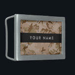 Desert Camouflage Pebbles, Your name, Personalise Belt Buckle<br><div class="desc">Elegant,  stylish and sophisticated desert camouflage pattern in brown and green colour. This pattern is also known as chocolate-chip camouflage and cookie dough camouflage. Modern and trendy gift,  perfect for the military lover in your life. Personalise by adding your name,  nickname,  monogram or initials.</div>