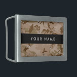 Desert Camouflage Pebbles, Your name, Personalise Belt Buckle<br><div class="desc">Elegant,  stylish and sophisticated desert camouflage pattern in brown and green colour. This pattern is also known as chocolate-chip camouflage and cookie dough camouflage. Modern and trendy gift,  perfect for the military lover in your life. Personalise by adding your name,  nickname,  monogram or initials.</div>