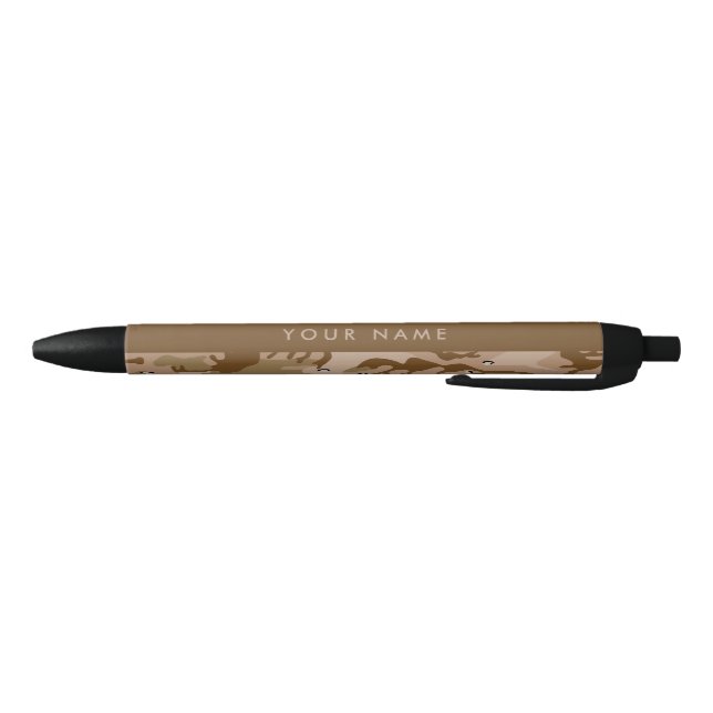 Desert Camouflage Pebbles, Your name, Personalise Black Ink Pen (Bottom)