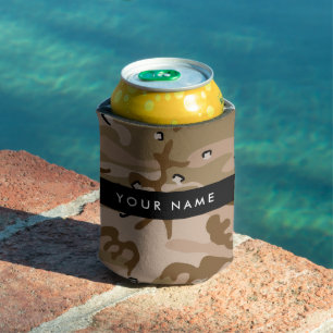 Desert Camouflage Pebbles, Your name, Personalise Can Cooler