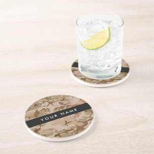 Desert Camouflage Pebbles, Your name, Personalise Coaster