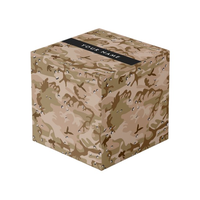 Desert Camouflage Pebbles, Your name, Personalise Cube (Front Angled)