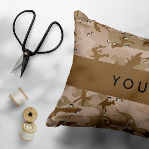 Desert Camouflage Pebbles, Your name, Personalise Decorative Cushion