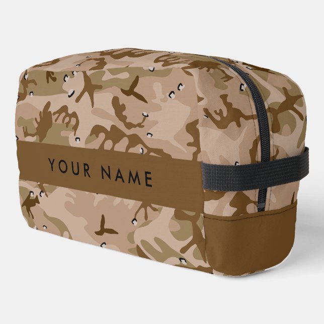 Desert Camouflage Pebbles, Your name, Personalise Dopp Kit (Left Corner)