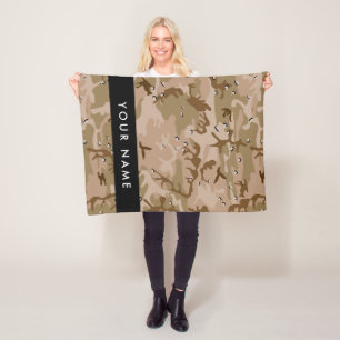 Desert Camouflage Pebbles, Your name, Personalise Fleece Blanket