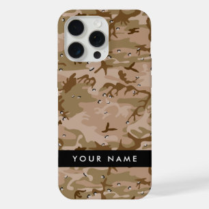 Desert Camouflage Pebbles, Your name, Personalise iPhone 15 Pro Max Case