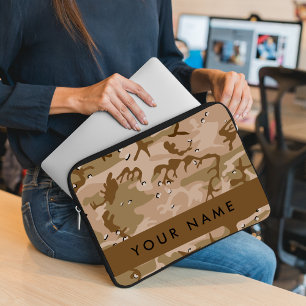 Desert Camouflage Pebbles, Your name, Personalise Laptop Sleeve