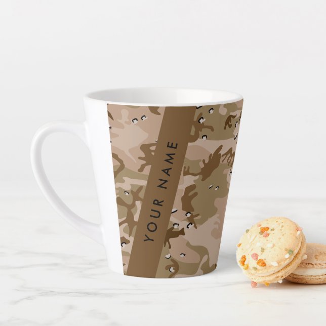 Desert Camouflage Pebbles, Your name, Personalise Latte Mug (In Situ)