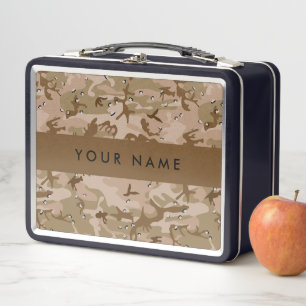 Desert Camouflage Pebbles, Your name, Personalise Metal Lunch Box