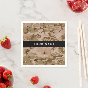 Desert Camouflage Pebbles, Your name, Personalise Napkin