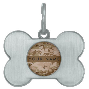 Desert Camouflage Pebbles, Your name, Personalise Pet ID Tag