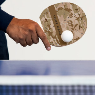 Desert Camouflage Pebbles, Your name, Personalise Ping Pong Paddle