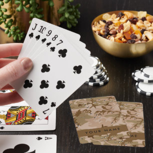 Desert Camouflage Pebbles, Your name, Personalise Playing Cards
