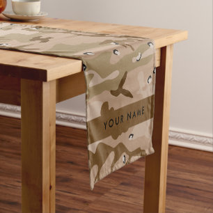 Desert Camouflage Pebbles, Your name, Personalise Short Table Runner