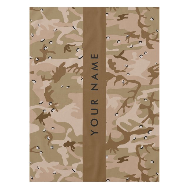 Desert Camouflage Pebbles, Your name, Personalise Tablecloth (Front)