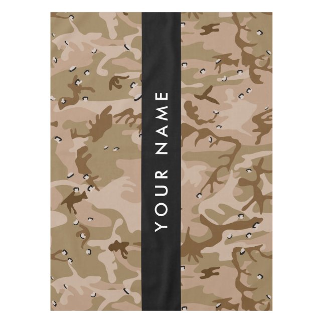 Desert Camouflage Pebbles, Your name, Personalise Tablecloth (Front)