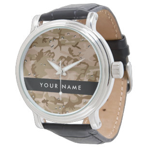 Desert Camouflage Pebbles, Your name, Personalise Watch