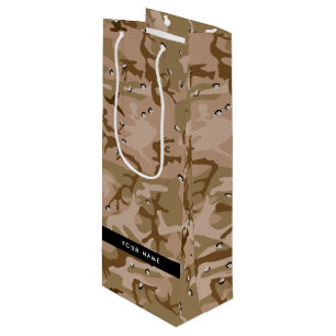 Desert Camouflage Pebbles, Your name, Personalise Wine Gift Bag