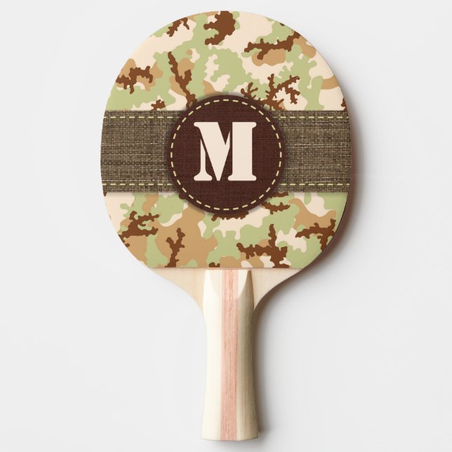 Desert camouflage ping pong paddle (Front)